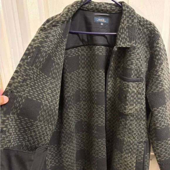 Roark Olive and Black Patterned Fleece Jacket - Picture 5 of 8